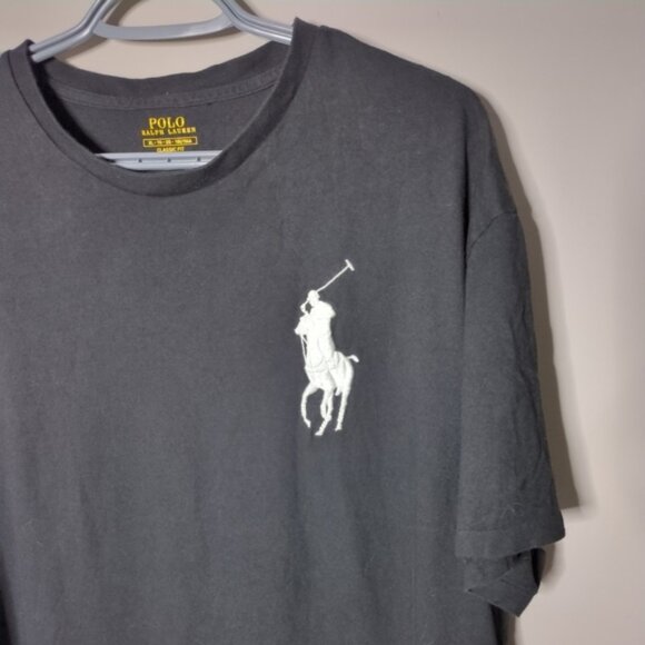 Polo Ralph Lauren Big Pony Crew Neck T-Shirt Black Size XL - Picture 3 of 6